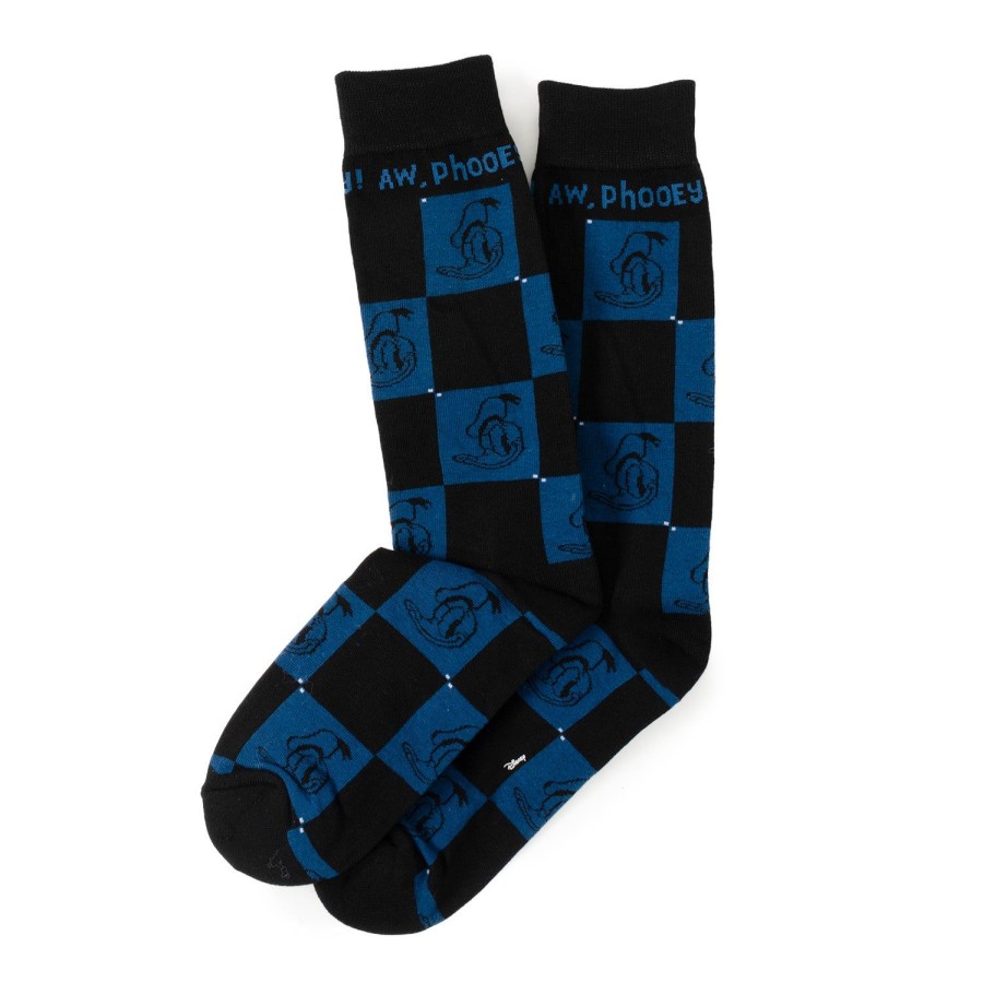 Disney Donald Duck Check Black & Blue Socks | Socks