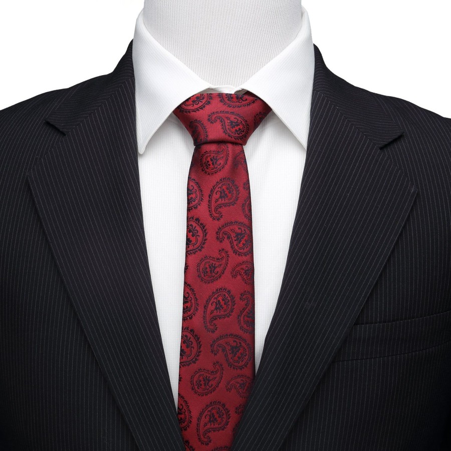 DC Comics Red Batman Paisley Tie | Dc Comics Ties