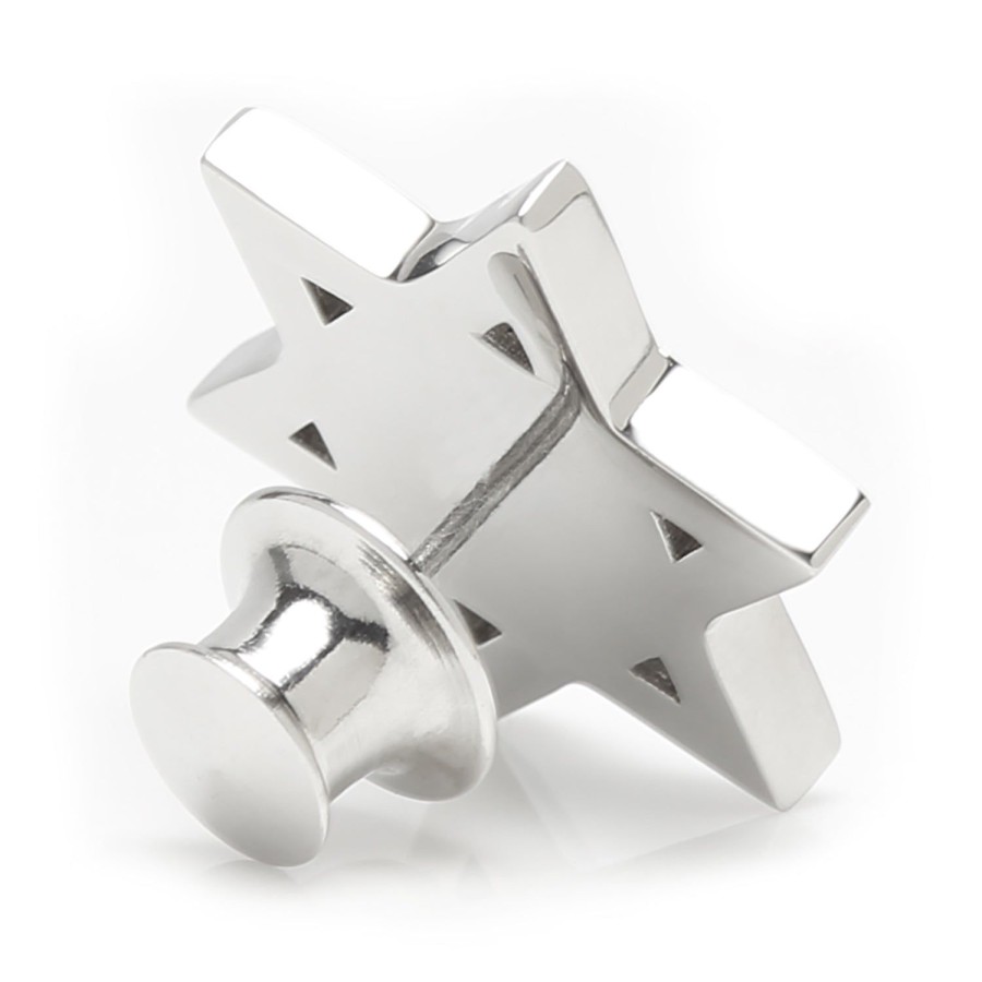 Ox and Bull Trading Co. Star Of David Stainless Steel Lapel Pin | Lapel Pins