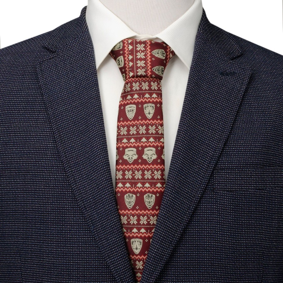 Marvel Guardians Of The Galaxy Fair Isle Red Men'S Tie | Marvel Ties