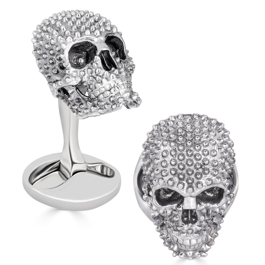 Fils Unique Punks Not Dead Skull Cufflinks | Classic Cufflinks