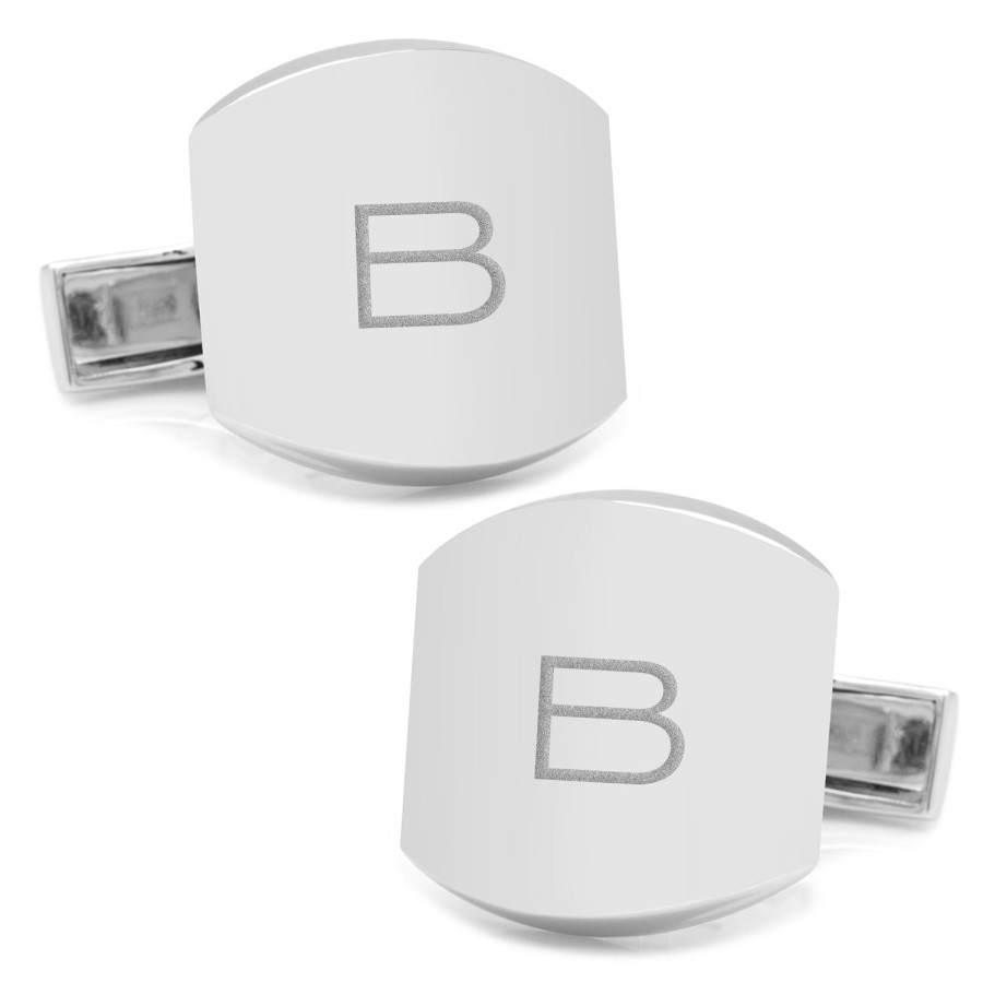 Ox and Bull Trading Co. Sterling Silver Classic Engravable Cufflinks | Classic Cufflinks