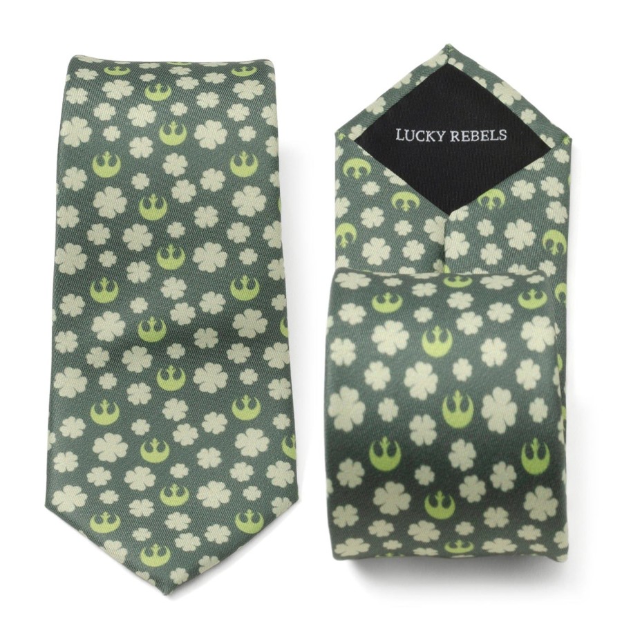 Star Wars Rebel Shamrock Green Hidden Message Men'S Tie | Star Wars Ties