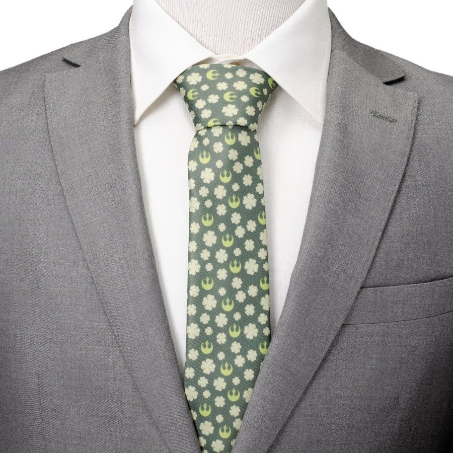 Star Wars Rebel Shamrock Green Hidden Message Men'S Tie | Star Wars Ties