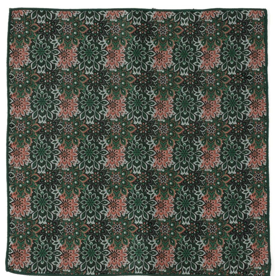 Ox and Bull Trading Co. Green Floral Pocket Square | Pocket Squares