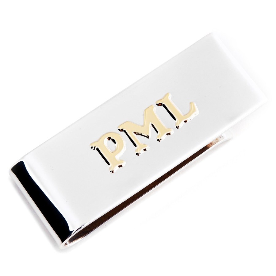 Max Lang Sterling And 10K Gold Two Tone Personalized Money Clip | Money Clips