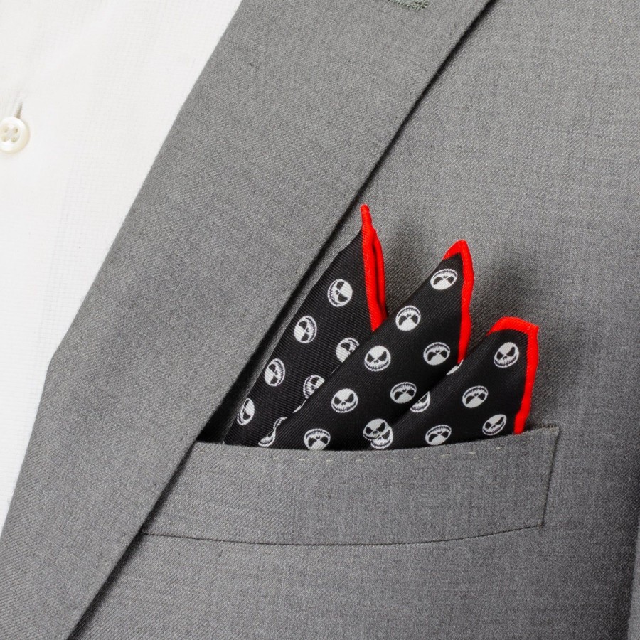 Disney Jack Skellington Men'S Black Pocket Square | Pocket Squares