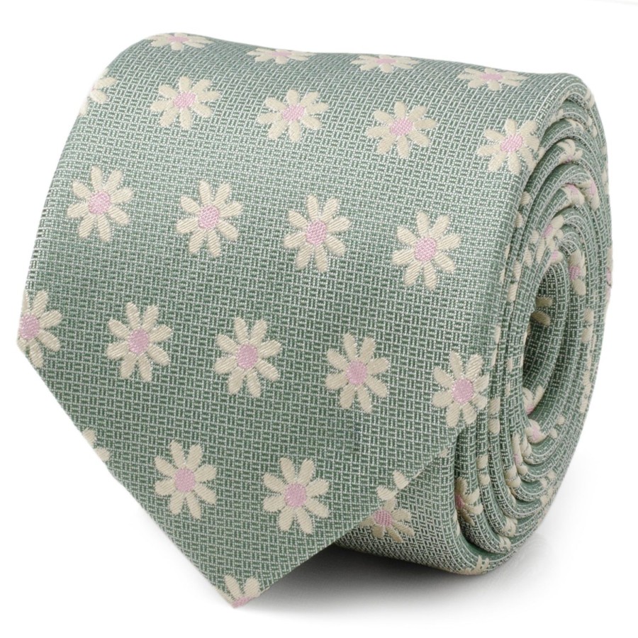 Ox and Bull Trading Co. Daisy Soft Green Men'S Tie | Classic Ties