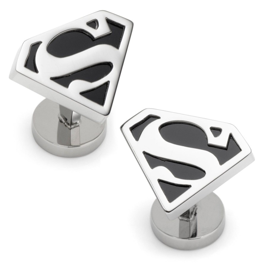 DC Comics Superman Black Onyx Stainless Steel Cufflinks | Movies & Characters Cufflinks