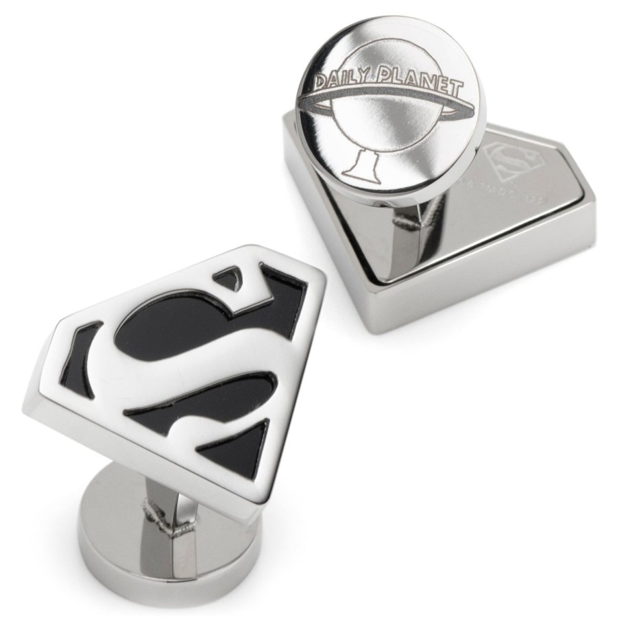 DC Comics Superman Black Onyx Stainless Steel Cufflinks | Movies & Characters Cufflinks