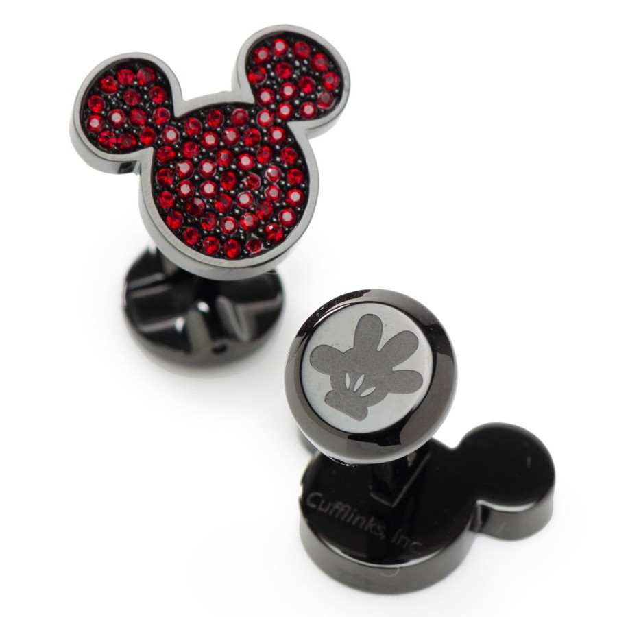 Disney Mickey Mouse Maroon Crystal Cufflinks | Movies & Characters Cufflinks