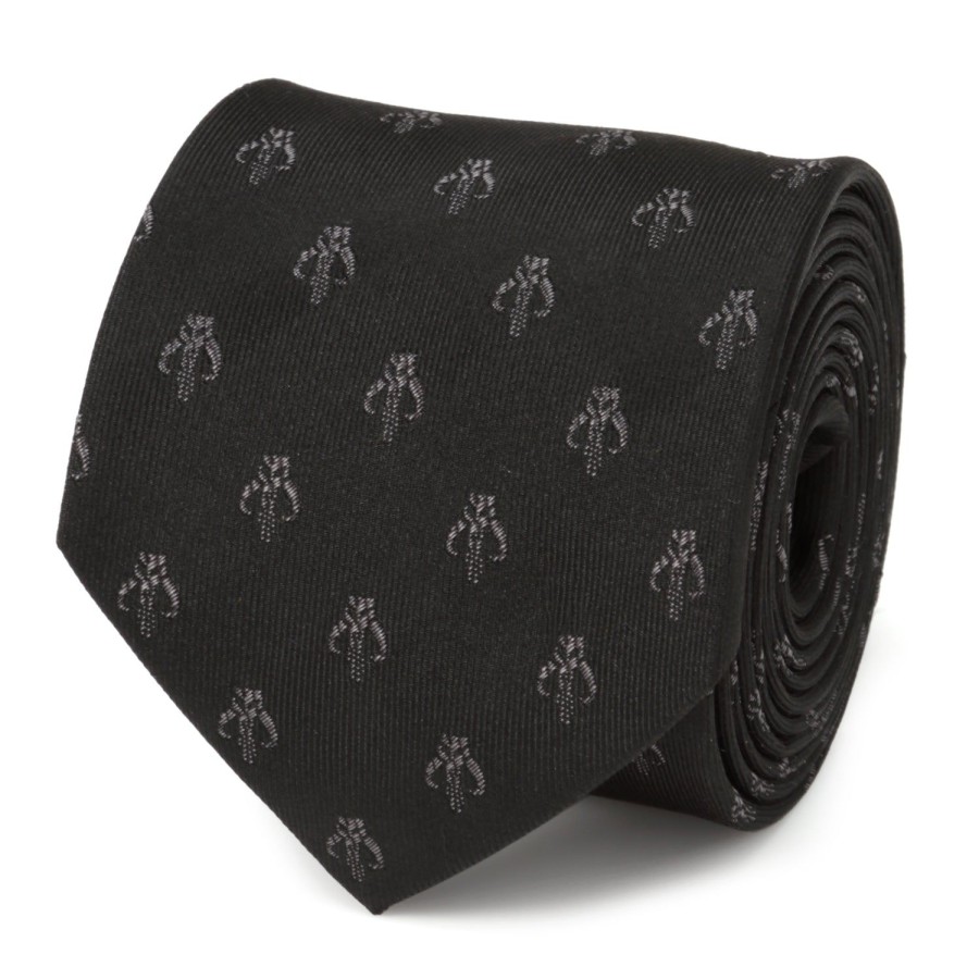 Star Wars Mandalorian Black Silk Men'S Tie | Star Wars Ties