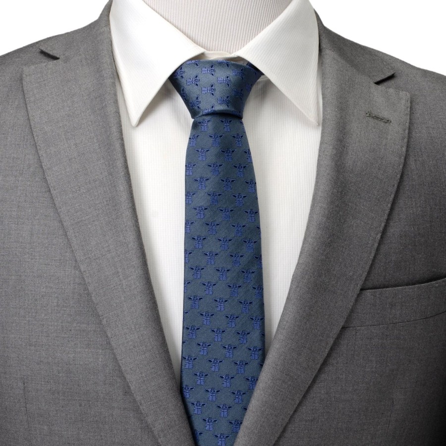 Star Wars Grogu Blue Tonal Men'S Tie | Star Wars Ties