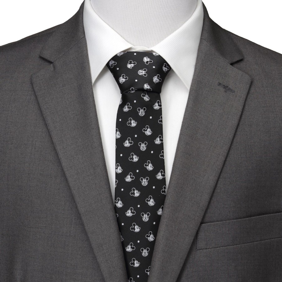 Disney Mickey Dot Black Men'S Tie | Disney Ties