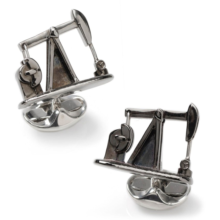 Deakin & Francis Sterling Silver Nodding Donkey Cufflinks | Classic Cufflinks