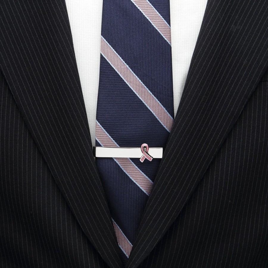 Cufflinks, Inc. Pink Ribbon Breast Cancer Awareness Tie Bar | Classic Tie Bars