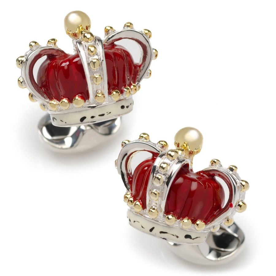 Deakin & Francis Sterling Silver Crown Cufflinks | Classic Cufflinks