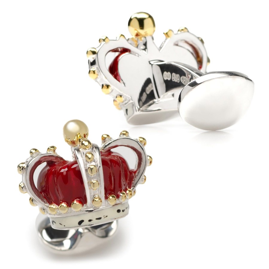 Deakin & Francis Sterling Silver Crown Cufflinks | Classic Cufflinks