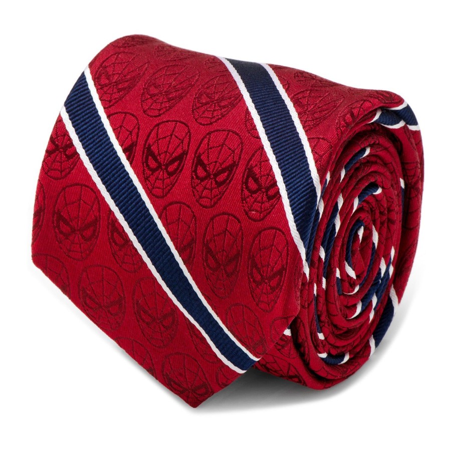 Marvel Spider-Man Red And Navy Stripe Men'S Tie | Marvel Ties