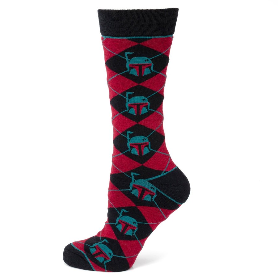 Star Wars Boba Fett Maroon Argyle Men'S Socks | Socks