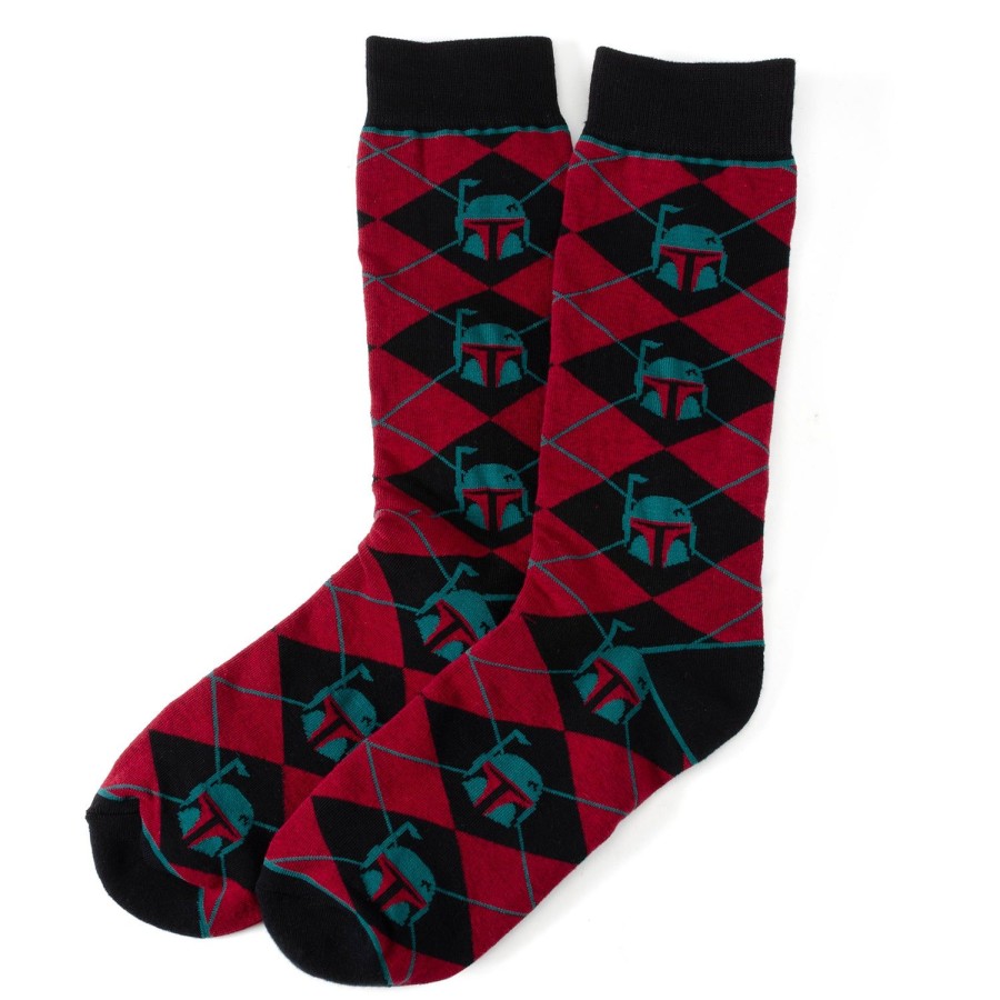 Star Wars Boba Fett Maroon Argyle Men'S Socks | Socks