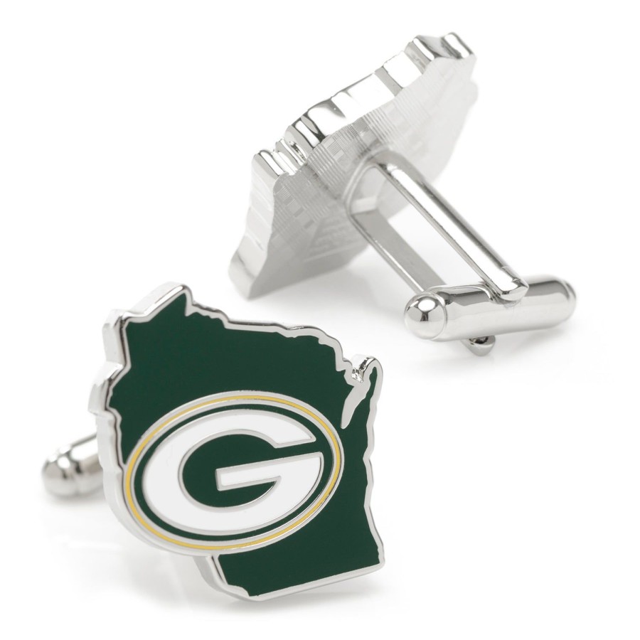 NFL Green Bay Packers State Shaped Cufflinks | Sports Cufflinks