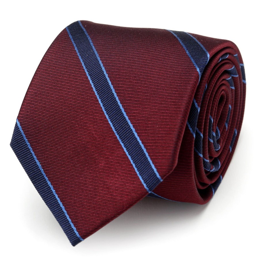 Ox and Bull Trading Co. The Phillip Tie (Burgundy Stripe Men'S Tie) | Classic Ties