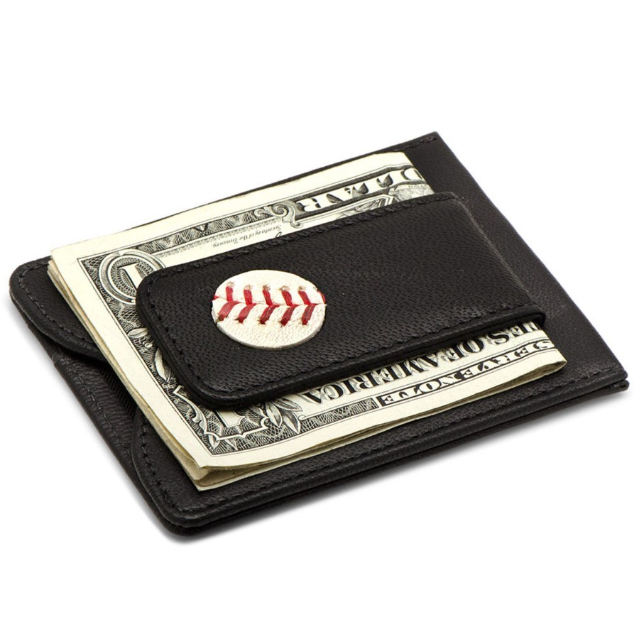 Tokens & Icons Kansas City Royals Game Used Baseball Money Clip Wallet | Leather Goods