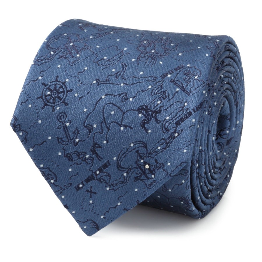 Disney Peter Pan Treasure Map Navy Dot Men'S Tie | Disney Ties