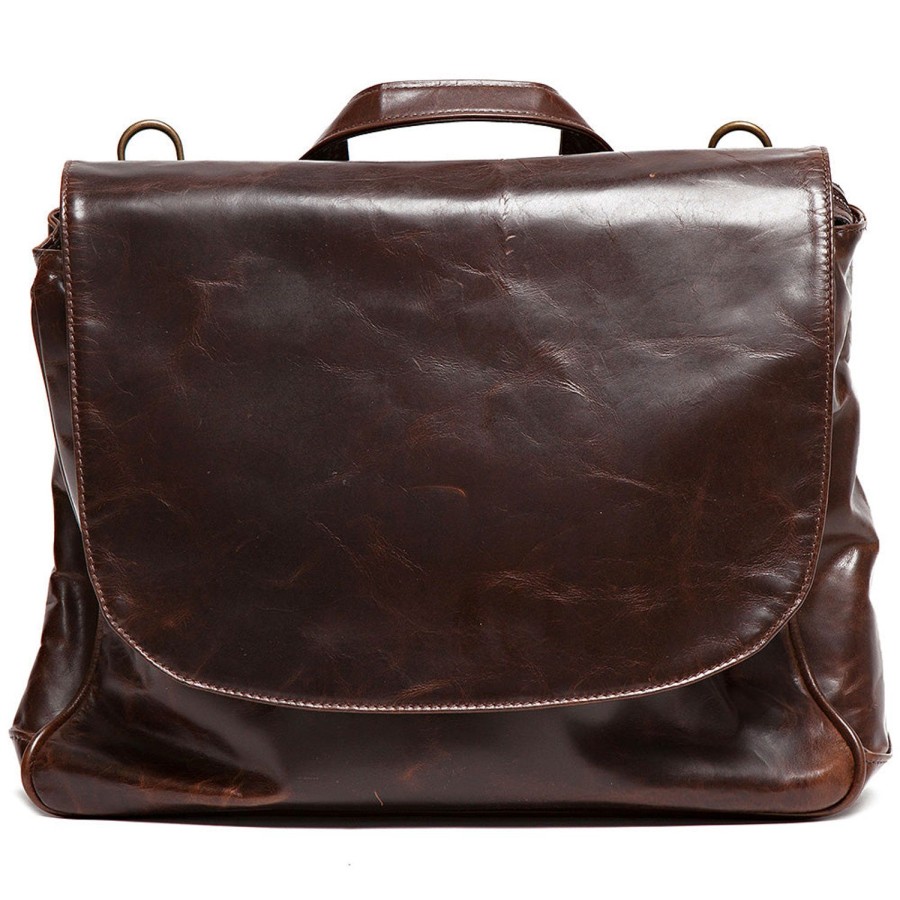 Moore & Giles Wynn Mail Bag In Brompton Brown | Briefs Bags And Totes