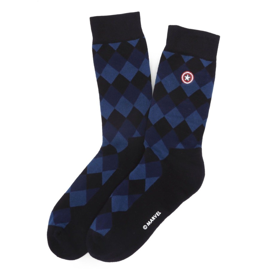 Marvel Captain America Argyle Blue Men'S Socks | Socks