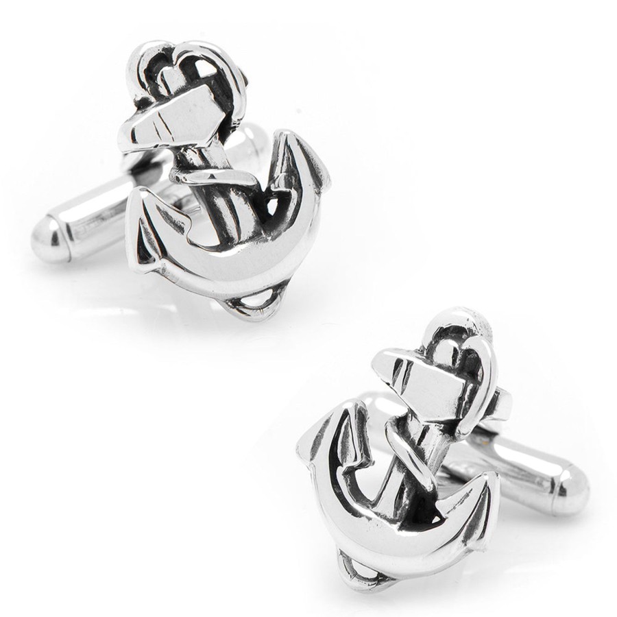 Max Lang Sterling Silver Anchor Cufflinks | Classic Cufflinks