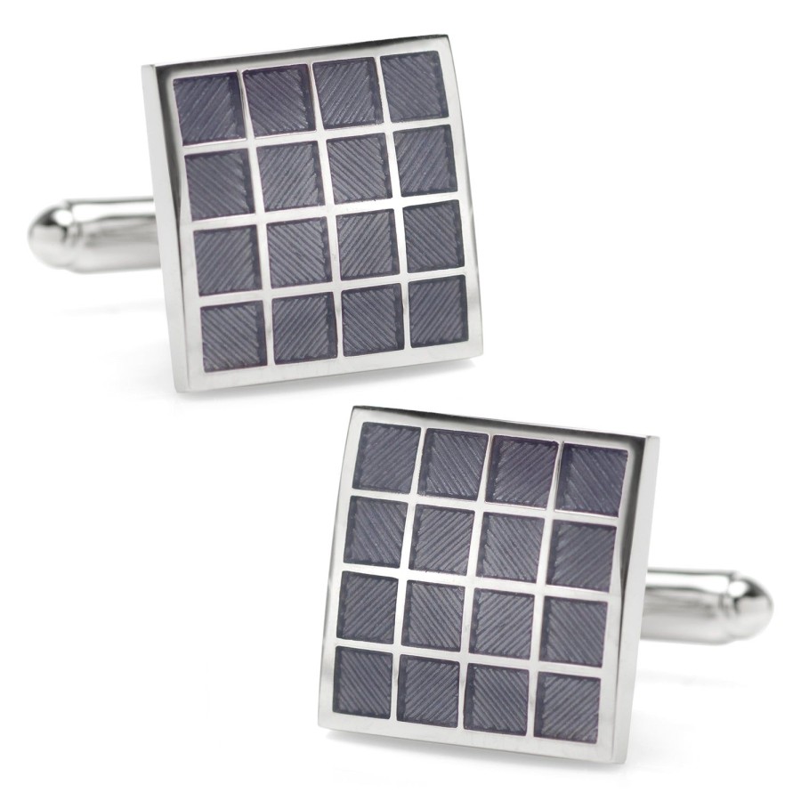 Ox and Bull Trading Co. Purple Checker Square Cufflinks | Classic Cufflinks