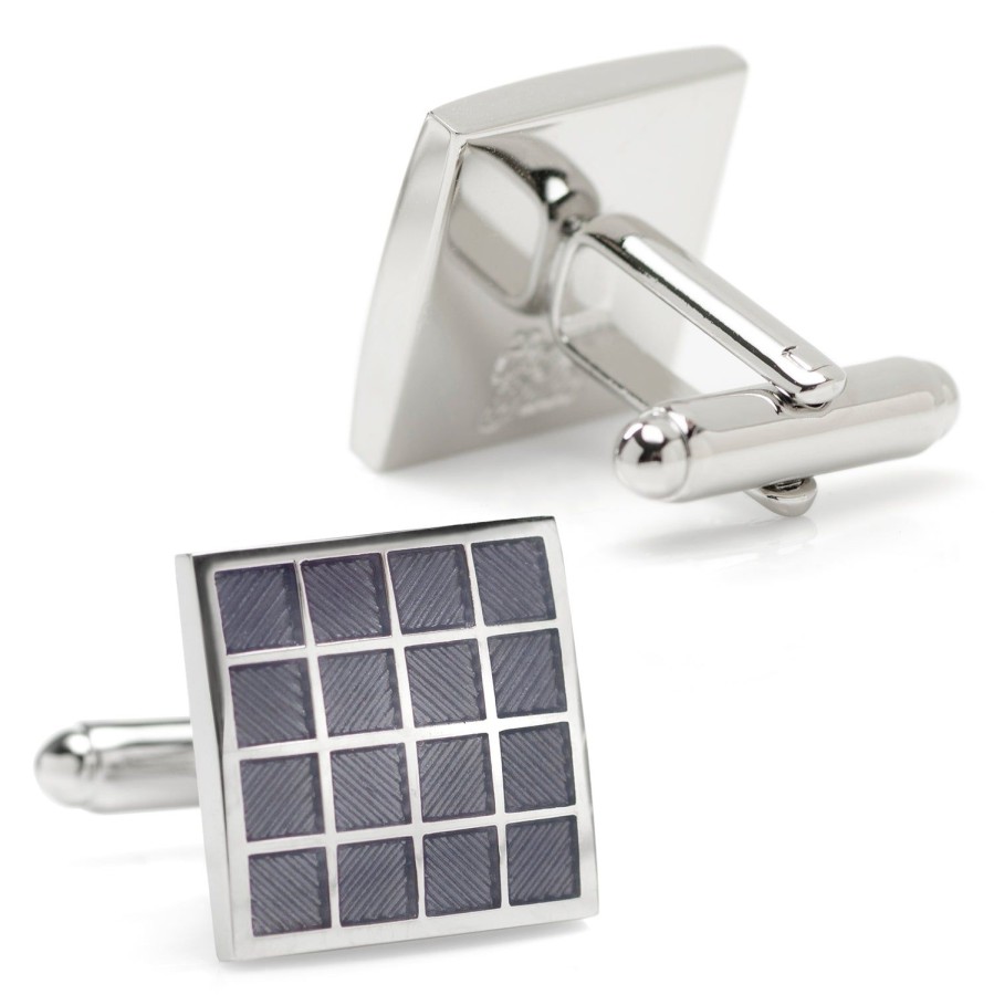 Ox and Bull Trading Co. Purple Checker Square Cufflinks | Classic Cufflinks