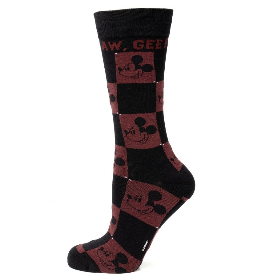 Disney Mickey Check Black & Red Socks | Socks