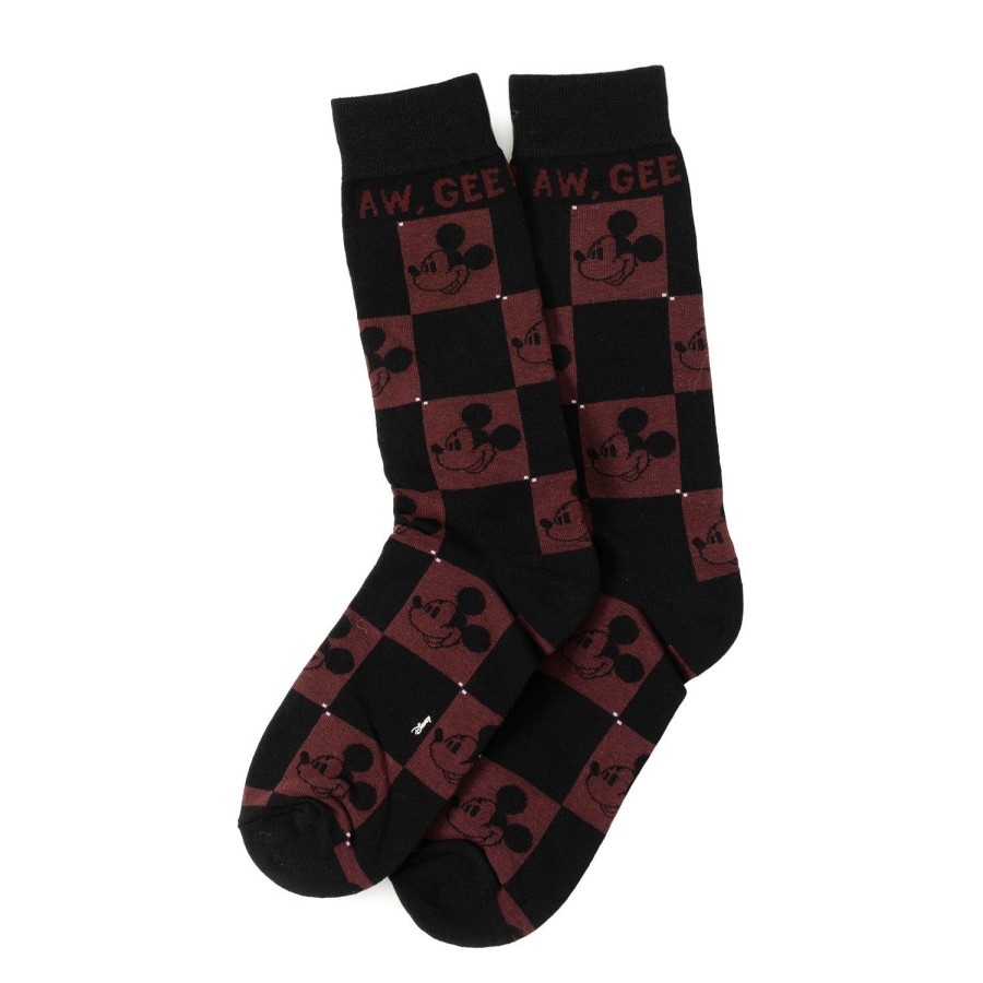 Disney Mickey Check Black & Red Socks | Socks