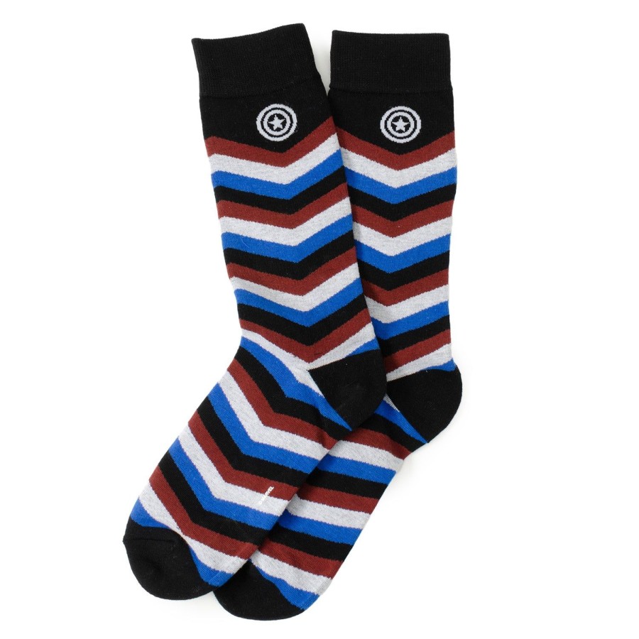 Marvel Captain America Chevron Stripe Men'S Socks | Socks