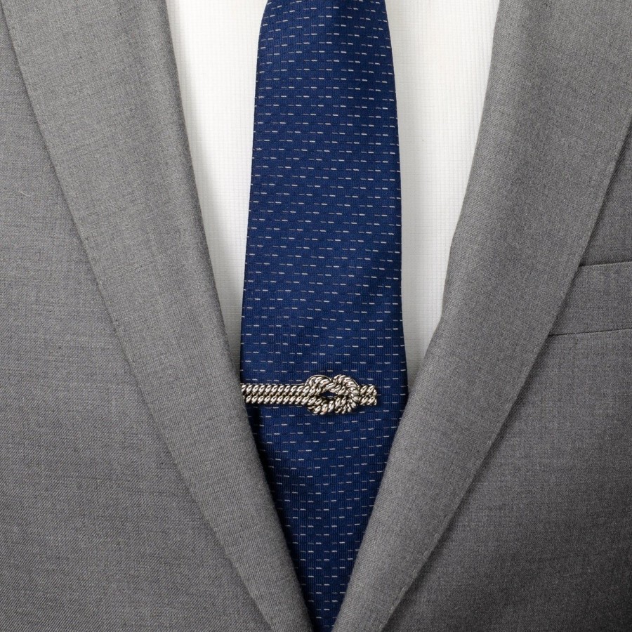 Ox and Bull Trading Co. Silver Knot Rope Tie Clip | Classic Tie Bars