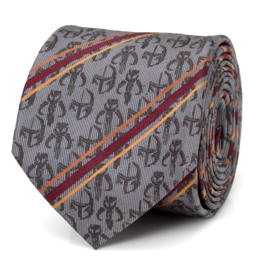 Star Wars Star Wars Mando Stripe Gray Men'S Tie | Star Wars Ties