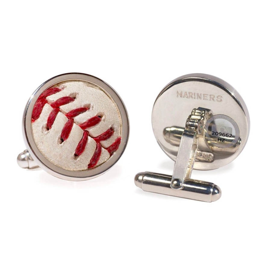 Tokens & Icons Seattle Mariners Game Used Baseball Cufflinks | Classic Cufflinks