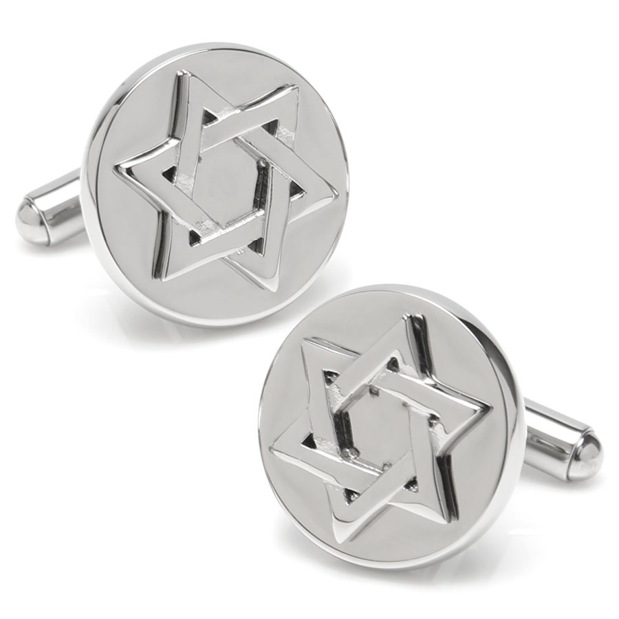 Ox and Bull Trading Co. Star Of David Stainless Steel Cufflinks | Classic Cufflinks