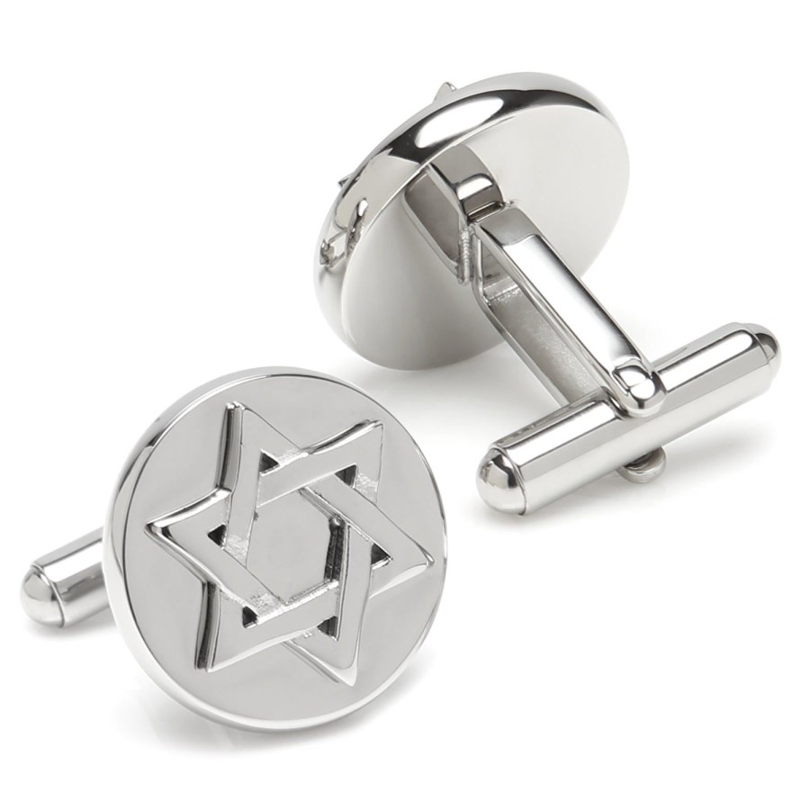 Ox and Bull Trading Co. Star Of David Stainless Steel Cufflinks | Classic Cufflinks