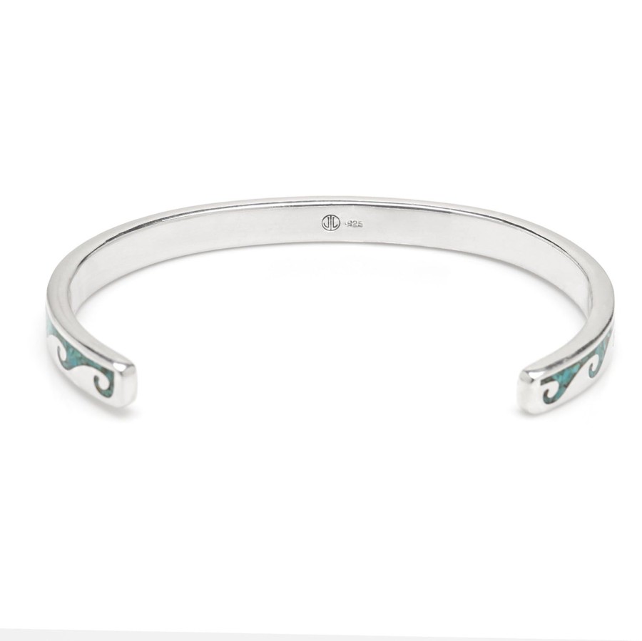 Jan Leslie Sterling Turquoise Wave Open Bracelet | Bracelets