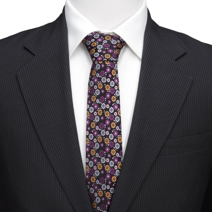 Marvel X-Men Floral Charcoal Men'S Tie | Marvel Ties