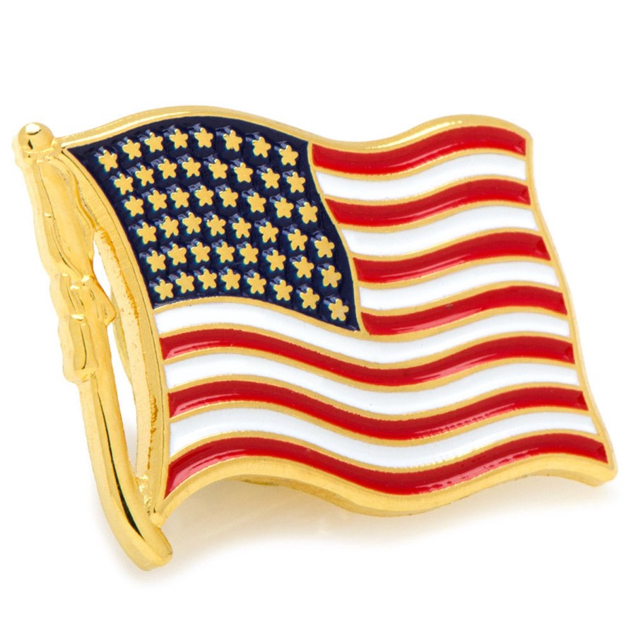 Cufflinks, Inc. Waving American Flag Lapel Pin | Lapel Pins