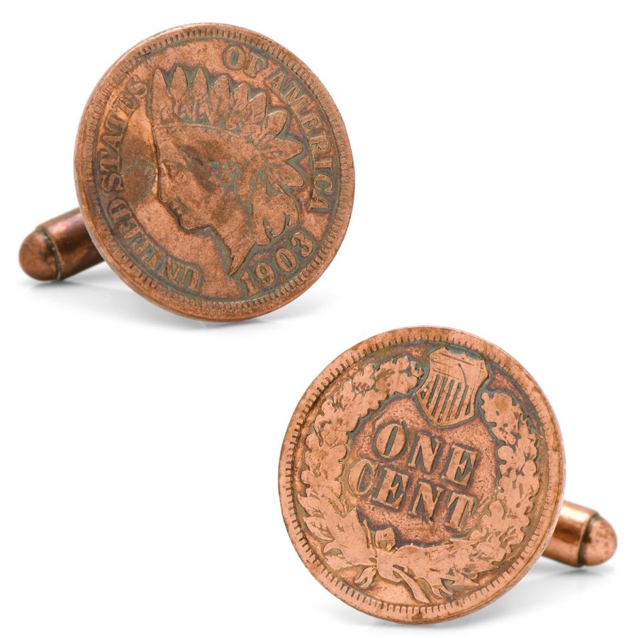 American Coin Treasures Copper Indian Head Cufflinks | Classic Cufflinks