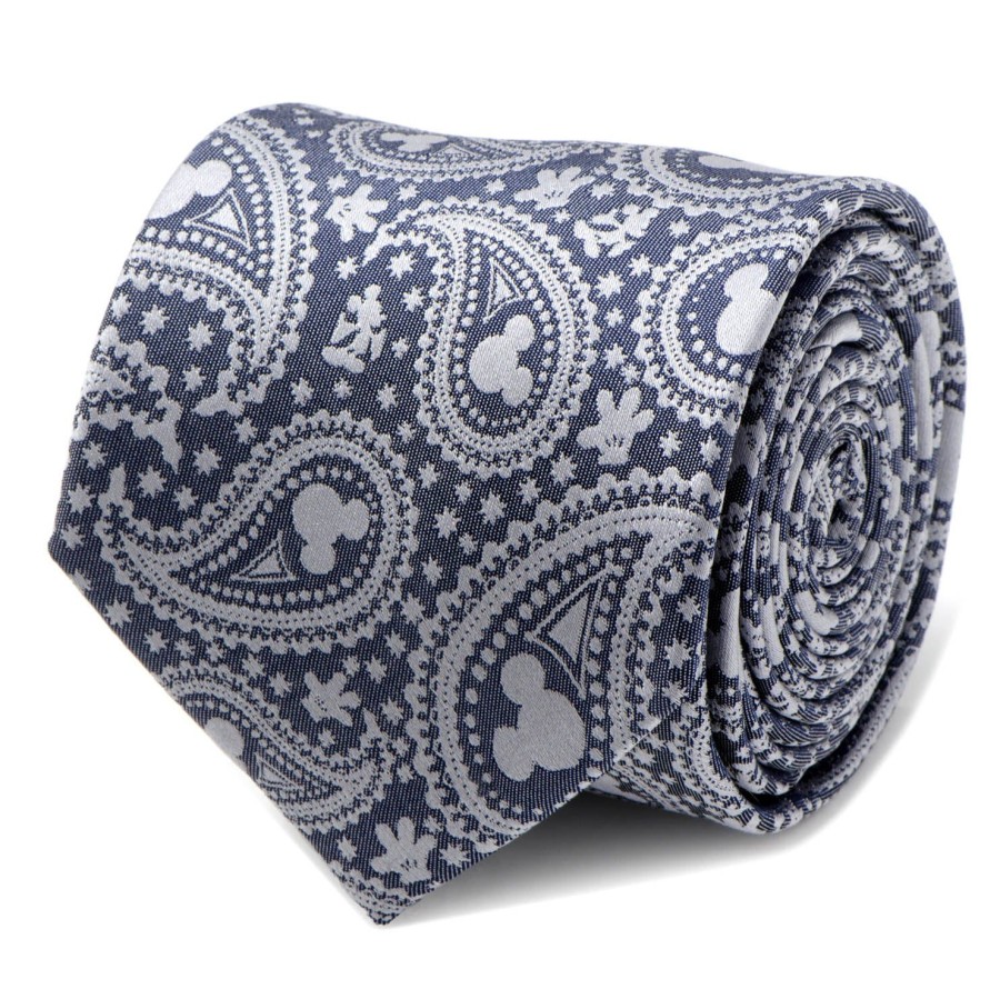 Disney Mickey Mouse Gray Paisley Mens Tie | Disney Ties