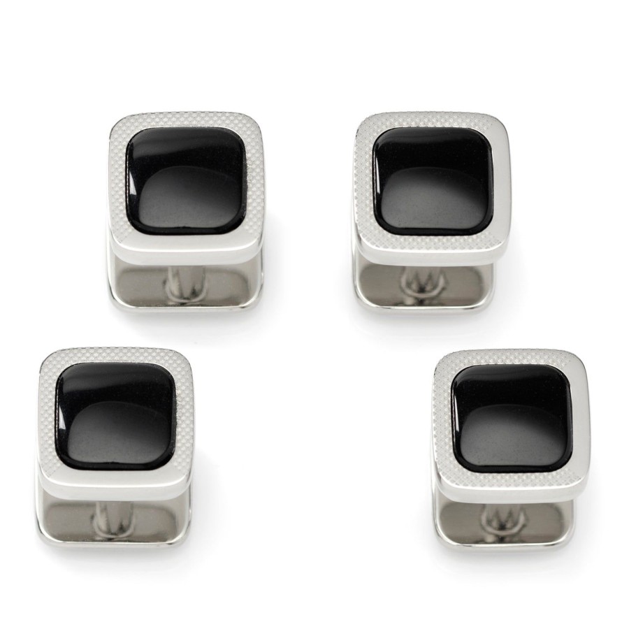 Ox and Bull Trading Co. Onyx Cushion Stainless Steel Studs | Stud Sets