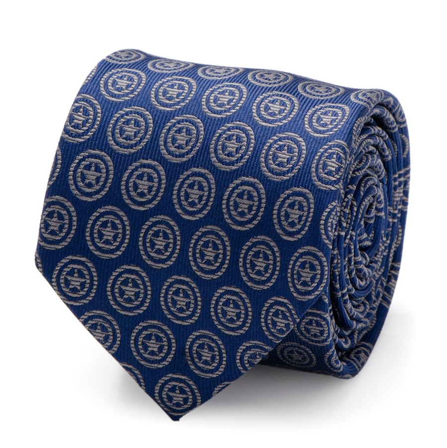 Marvel Captain America Shield Blue Men'S Tie | Marvel Ties