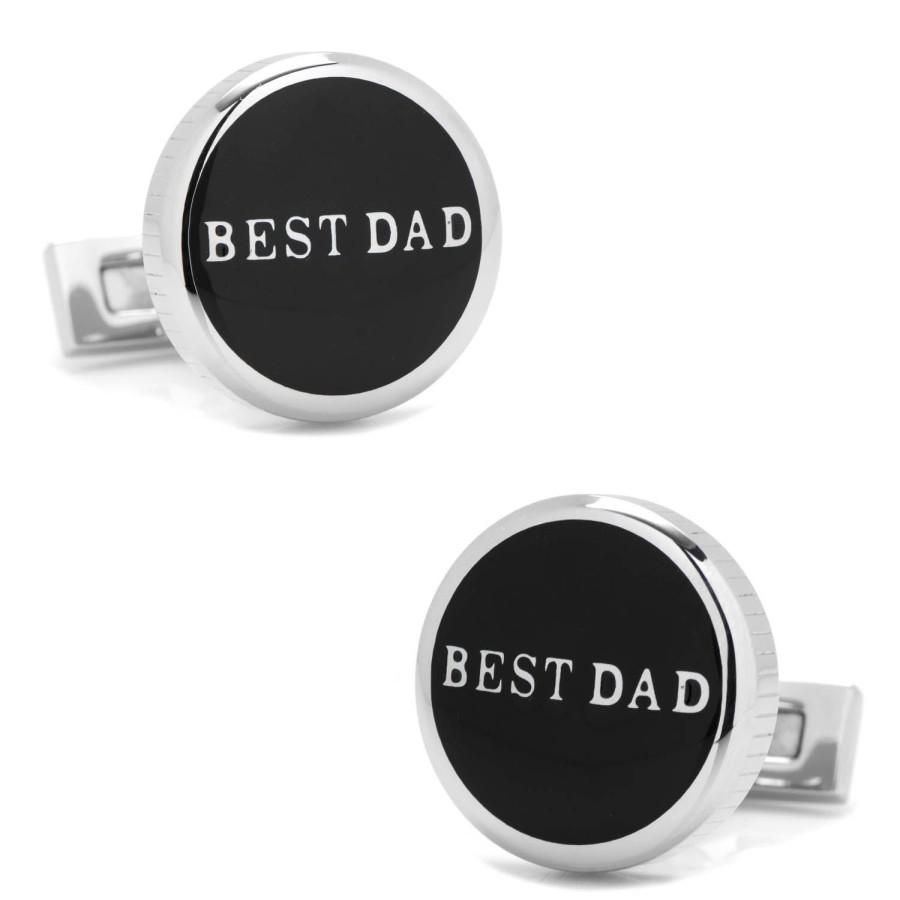 Ox and Bull Trading Co. Best Dad Black Stainless Steel Cufflinks | Classic Cufflinks